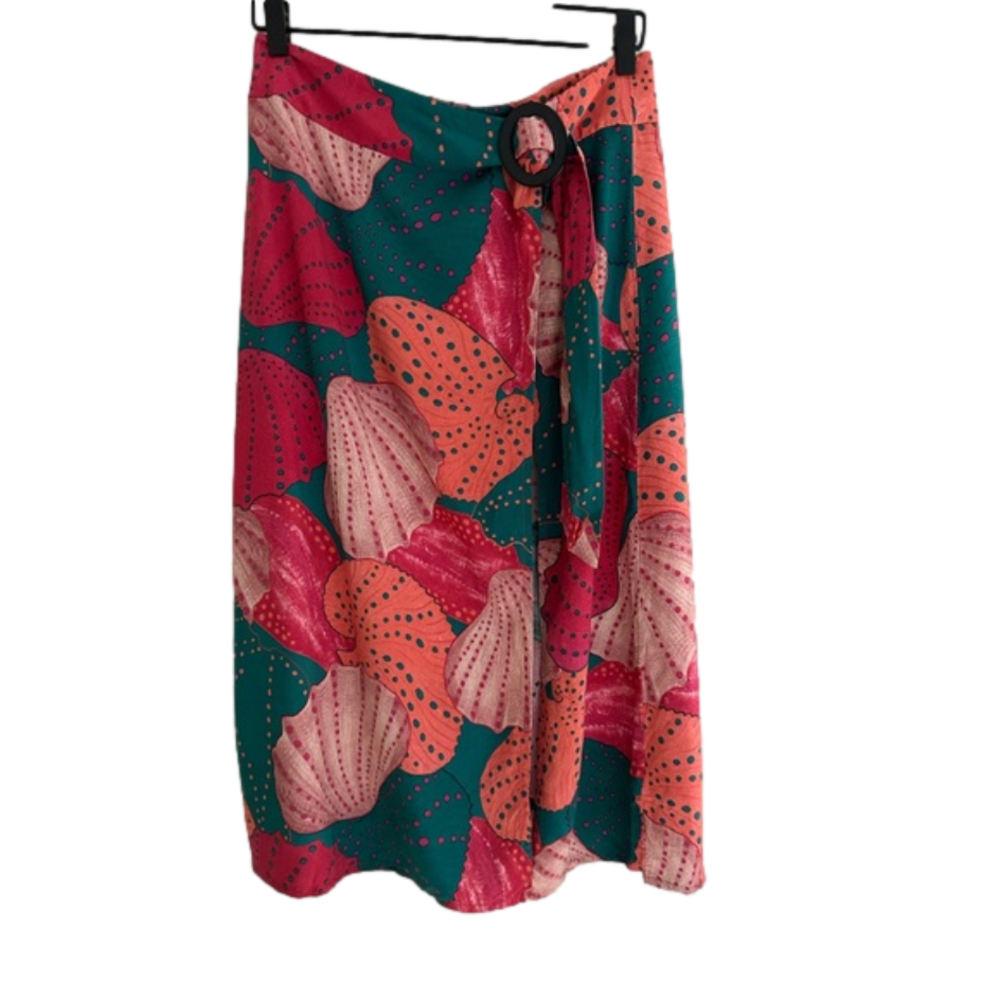 Bossa Nossa Seashell Print Cover Up Skirt Size Medium